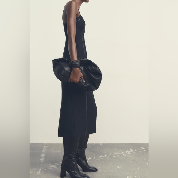 ZARA TOPSTITCHING DRESS - Picture 3 of 16